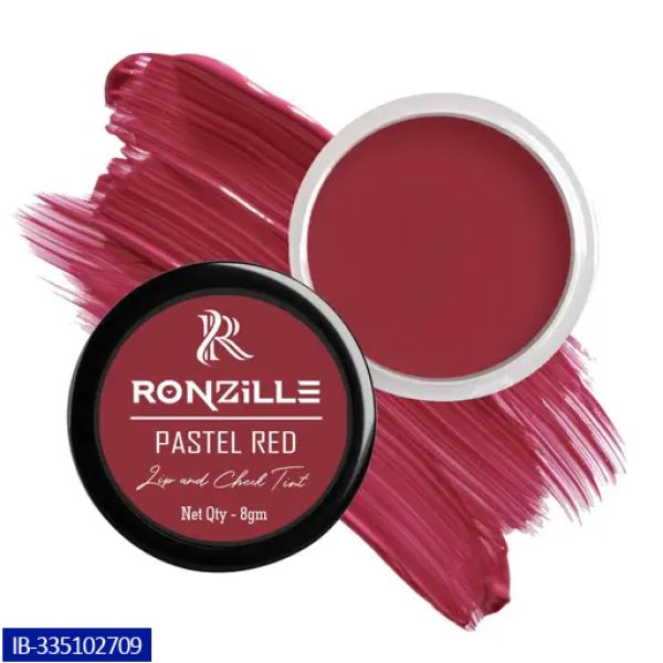 RONZILLE Lip & Cheek Tint natural make-up blend in 3-in-1 Lips, Cheek, and Eyes Pastel Red (Pack of: 1, 8 g)
