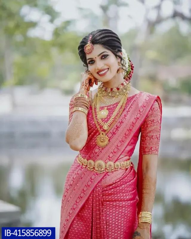 Pure Soft Litchi Silk Saree With Twirling Blouse Piece Beautiful Rich Pallu & Jacquard Work On All Over