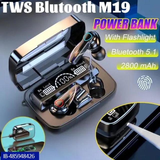 M10/M19/T12/ULTRABUDS/EARPODS TWS Bluetooth Earbuds Wireless Bluetooth 5.1 Stereo IPX7 Waterproof bluetooth Headset wireless earbuds ANC Earbuds which comes with 50 hour Battery Backup