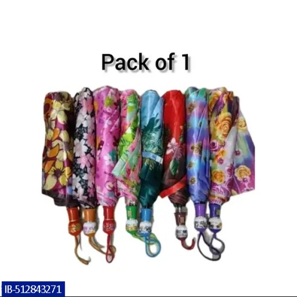 1 Pack Umbrella Multicolour 2 Foldable Man & Women's Protective and Regular Type Umbrella