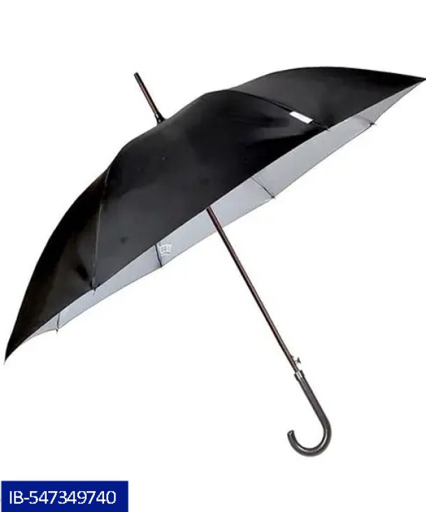 23 inch Auto open 1 fold unisex Umbrella (Black & Silver) Umbrella